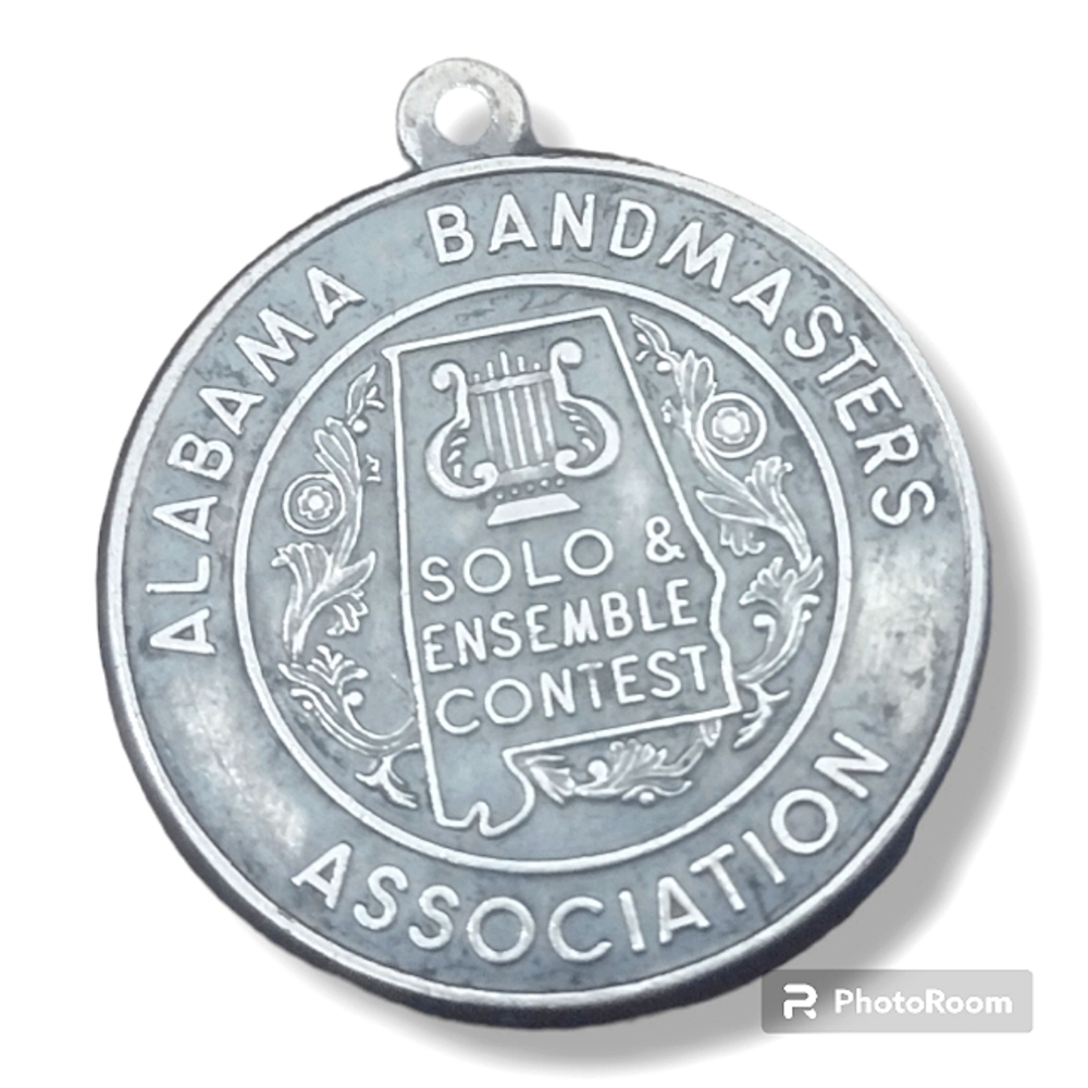 Vintage Alabama Bandmasters Association Silver Medal Medallion